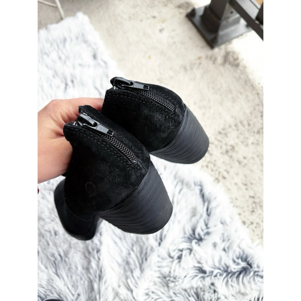 Born Antonio Black Suede Ankle Booties - Picture 5 of 6